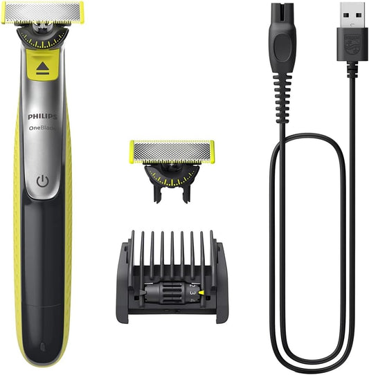 Afeitadora Philips OneBlade 360 para rostro, recortadora y afeitadora eléctrica híbrida 5 en 1 con peine para barba, modelo QP2730/20